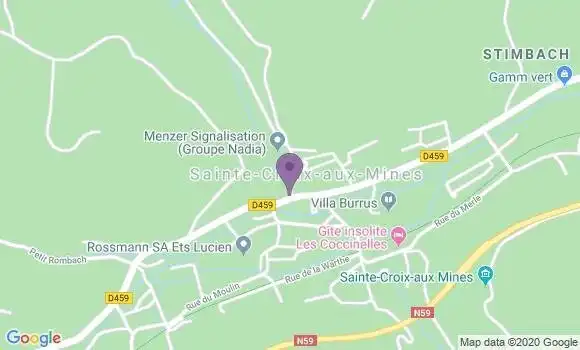 Localisation Crédit Mutuel Agence de Sainte Croix aux Mines