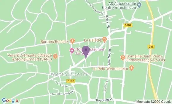 Localisation Crédit Mutuel Agence de Wettolsheim