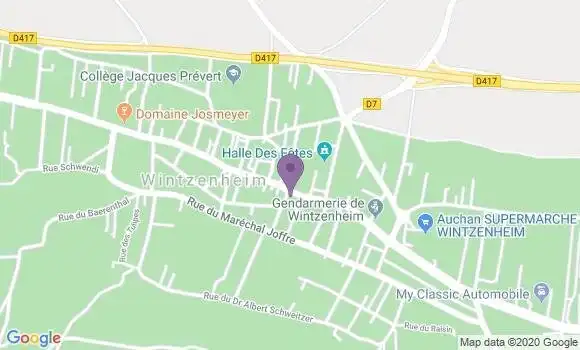 Localisation Crédit Mutuel Agence de Wintzenheim