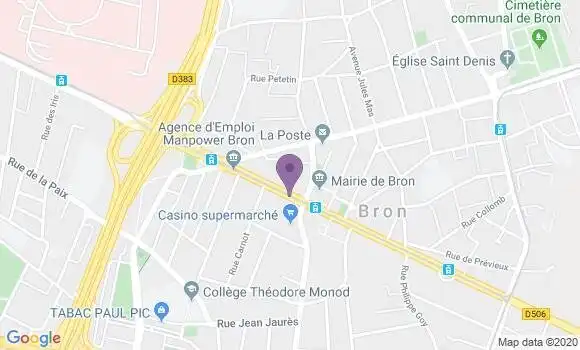 Localisation Crédit Mutuel Agence de Bron