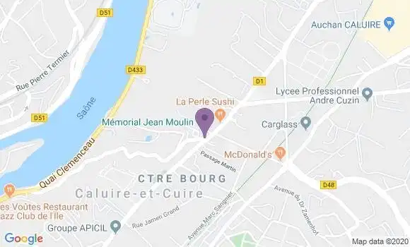 Localisation Crédit Mutuel Agence de Caluire et Cuire Jean Moulin