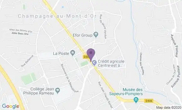 Localisation Crédit Mutuel Agence de Champagne au Mont d