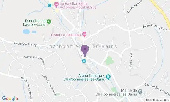 Localisation Crédit Mutuel Agence de Charbonnières les Bains