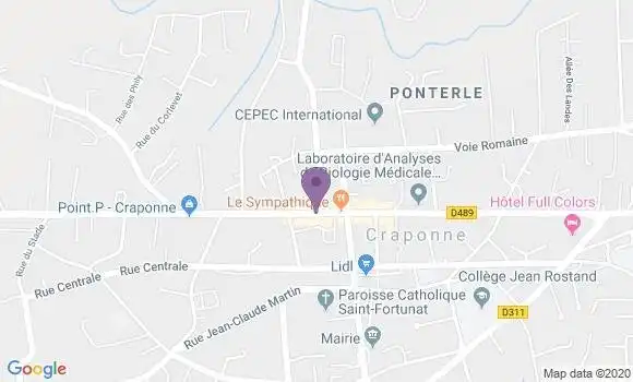 Localisation Crédit Mutuel Agence de Craponne