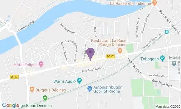 Localisation Crédit Mutuel Agence de Decines Charpieu