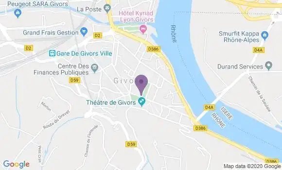 Localisation Crédit Mutuel Agence de Givors
