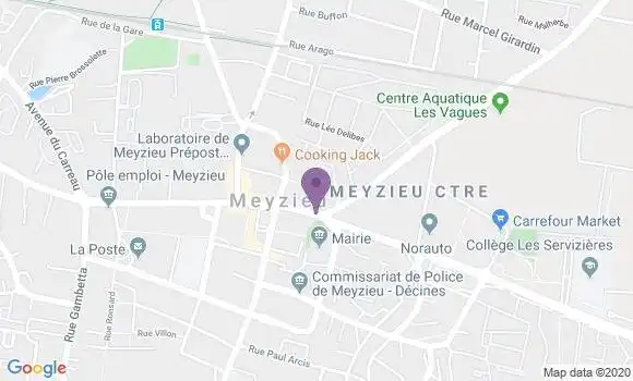 Localisation Crédit Mutuel Agence de Meyzieu