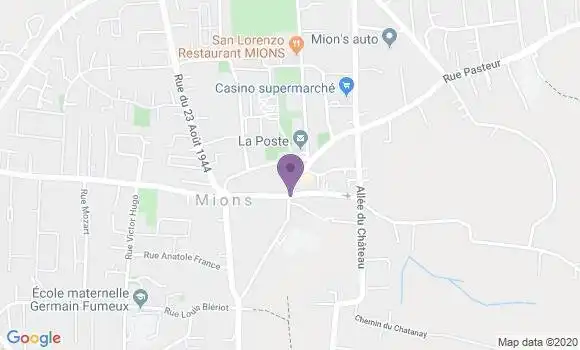 Localisation Crédit Mutuel Agence de Mions