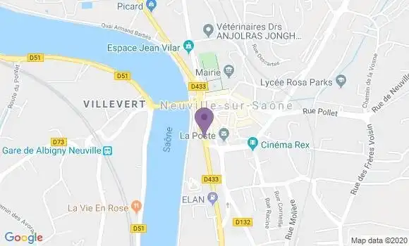 Localisation Crédit Mutuel Agence de Neuville sur Saône