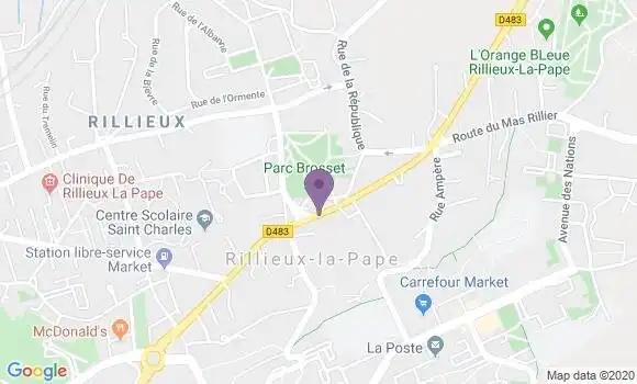 Localisation Crédit Mutuel Agence de Rillieux la Pape
