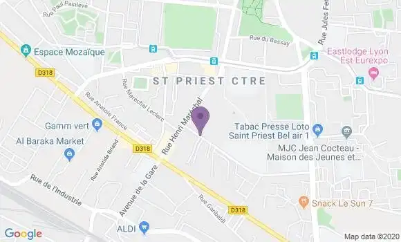 Localisation Crédit Mutuel Agence de Saint Priest
