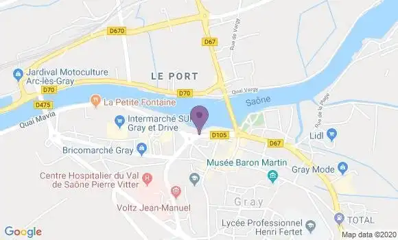 Localisation Crédit Mutuel Agence de Gray