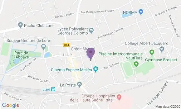 Localisation Crédit Mutuel Agence de Lure