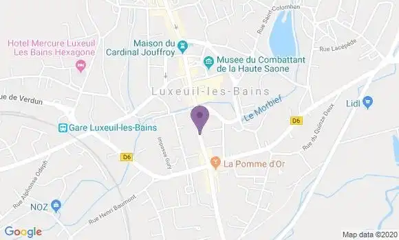 Localisation Crédit Mutuel Agence de Luxeuil les Bains