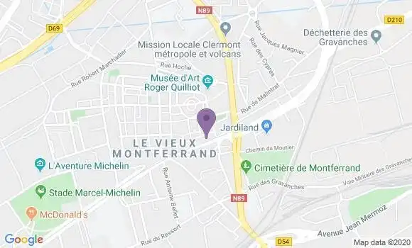 Localisation Société Générale Agence de Clermont Ferrand Montferrand