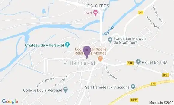 Localisation Crédit Mutuel Agence de Villersexel