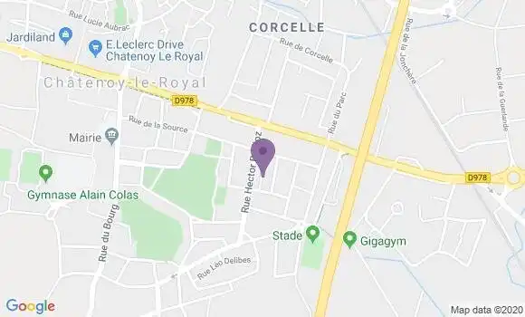 Localisation Crédit Mutuel Agence de Châtenoy le Royal