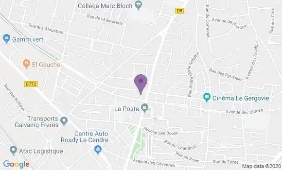 Localisation Société Générale Agence de Cournon d