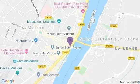 Localisation Crédit Mutuel Agence de Mâcon Quai Lamartine