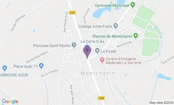 Localisation Crédit Mutuel Agence de Montchanin