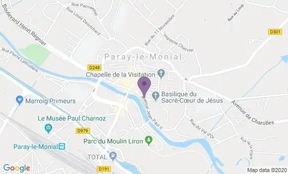 Localisation Crédit Mutuel Agence de Paray le Monial