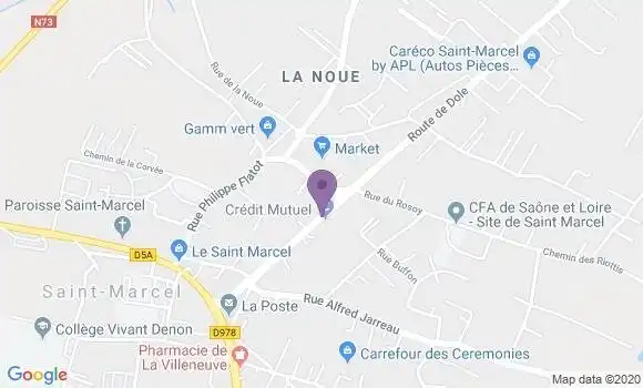 Localisation Crédit Mutuel Agence de Saint Marcel
