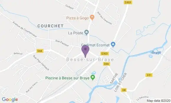Localisation Crédit Mutuel Agence de Besse sur Braye