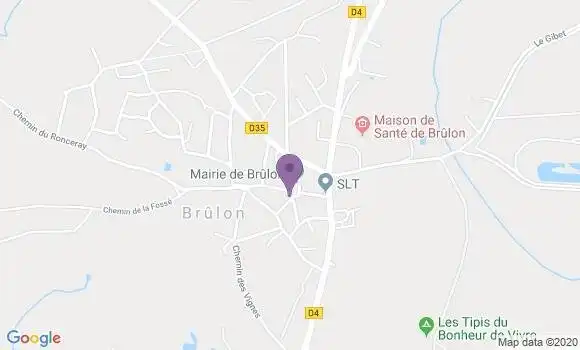 Localisation Crédit Mutuel Agence de Brulon