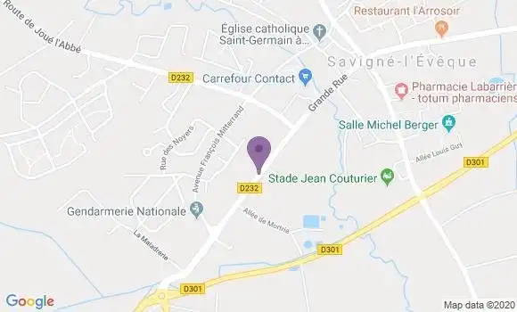 Localisation Crédit Mutuel Agence de Change sur Sarthe