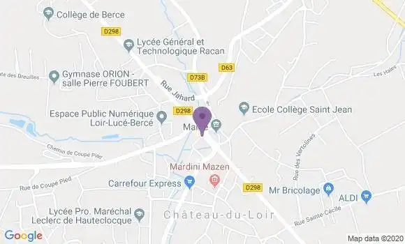 Localisation Crédit Mutuel Agence de Château du Loir