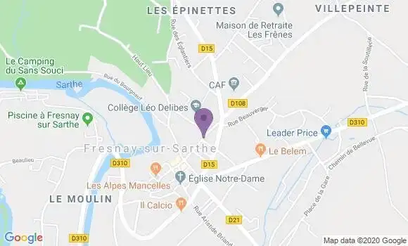 Localisation Crédit Mutuel Agence de Fresnay sur Sarthe