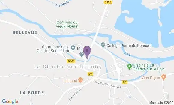 Localisation Crédit Mutuel Agence de La Chartre sur le Loir