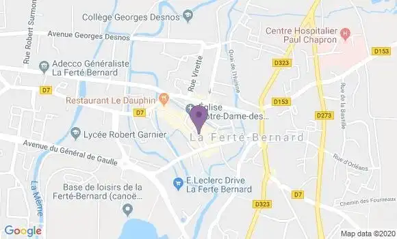 Localisation Crédit Mutuel Agence de La Ferté Bernard
