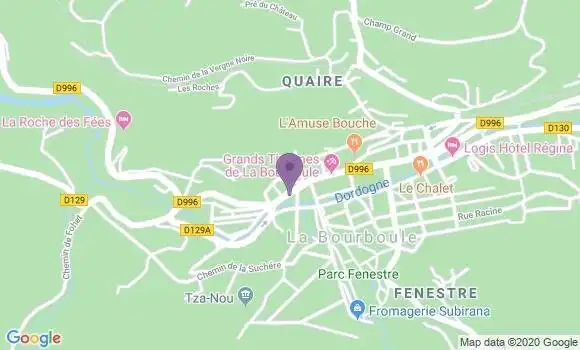 Localisation Société Générale Agence de La Bourboule