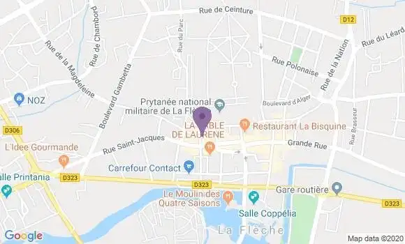 Localisation Crédit Mutuel Agence de La Flèche