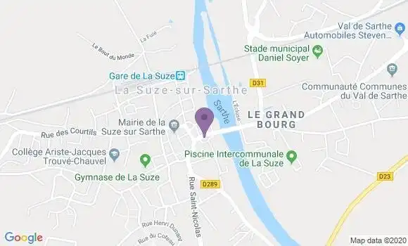 Localisation Crédit Mutuel Agence de La Suze sur Sarthe