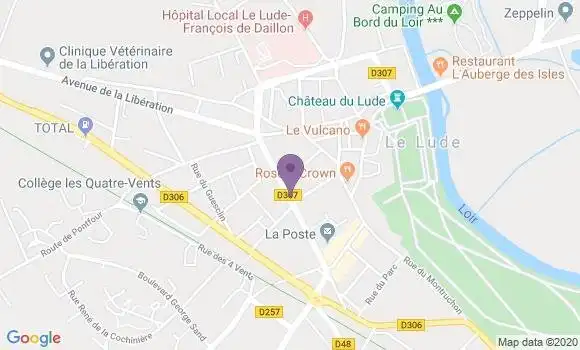 Localisation Crédit Mutuel Agence de Le Lude