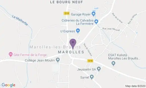 Localisation Crédit Mutuel Agence de Marolles les Braults