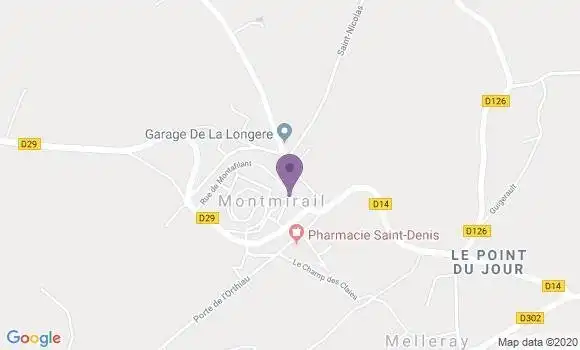 Localisation Crédit Mutuel Agence de Montmirail