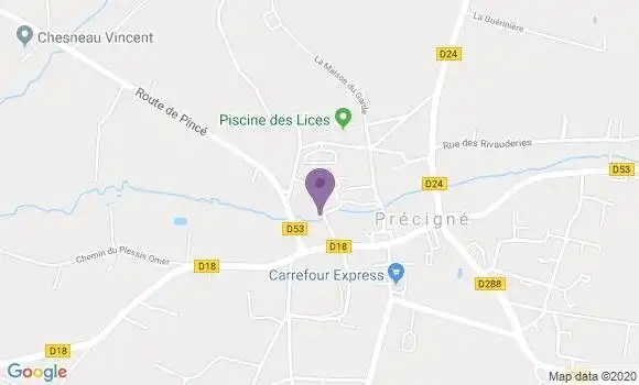 Localisation Crédit Mutuel Agence de Précigné