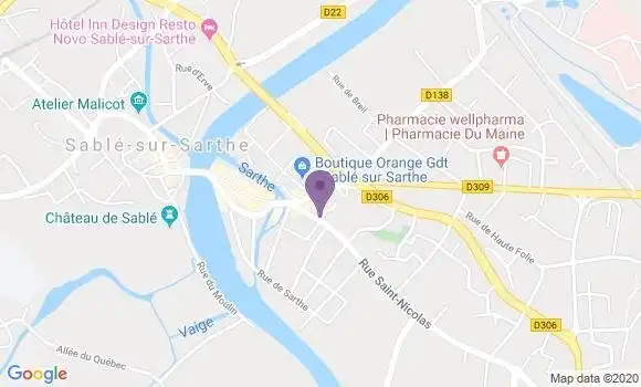 Localisation Crédit Mutuel Agence de Sable sur Sarthe