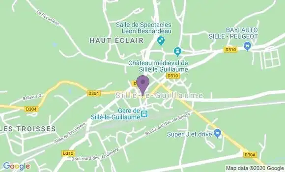 Localisation Crédit Mutuel Agence de Sille le Guillaume