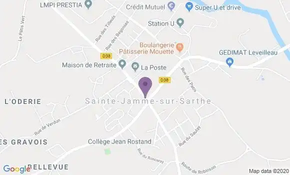 Localisation Crédit Mutuel Agence de Sainte Jamme sur Sarthe