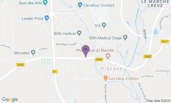 Localisation Crédit Mutuel Agence de Vibraye