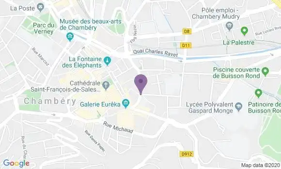 Localisation Crédit Mutuel Agence de Chambéry Italie