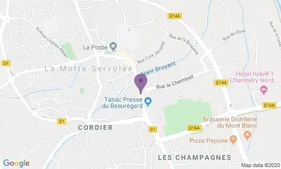 Localisation Crédit Mutuel Agence de La Motte Servolex