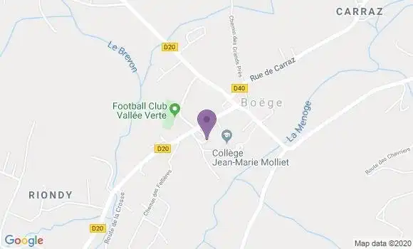 Localisation Crédit Mutuel Agence de Boëge