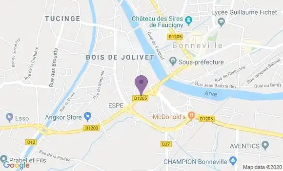 Localisation Crédit Mutuel Agence de Bonneville