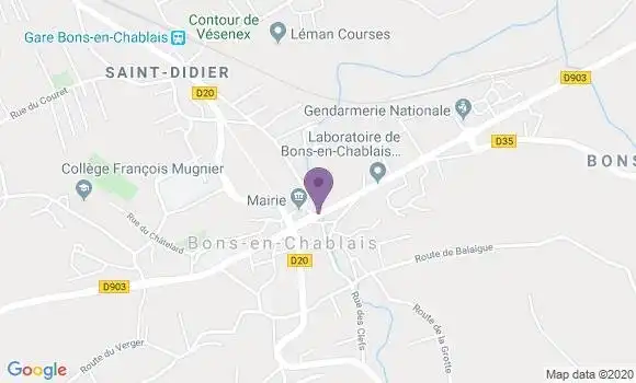 Localisation Crédit Mutuel Agence de Bons en Chablais