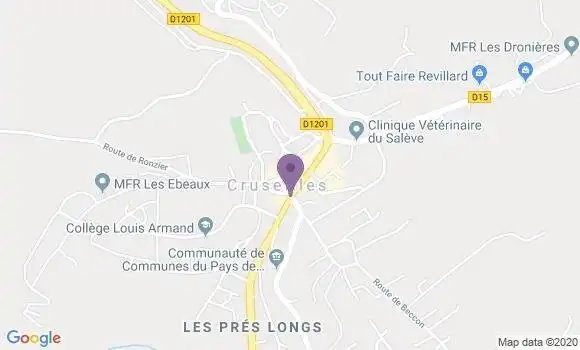 Localisation Crédit Mutuel Agence de Cruseilles